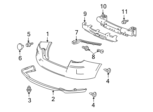 2010 Honda Accord Crosstour Rear Bumper Back Up Sensors (White Diamond Pearl-Exterior) Diagram for 08V67-TP6-110K