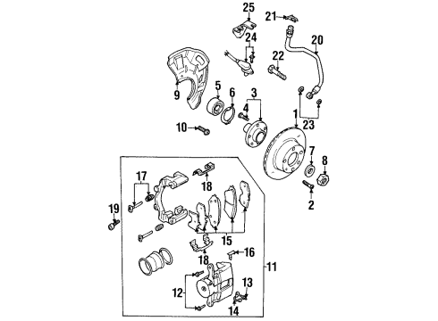 2001 Daewoo Leganza Front Brakes Hub Stud Diagram for 94501734