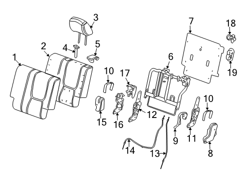2006 Chevrolet Equinox Rear Seat Components Guide Diagram for 15277013