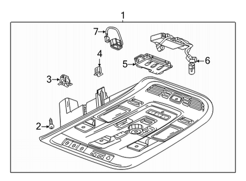 2022 Cadillac Escalade ESV Overhead Console Antitheft Module Diagram for 23298802