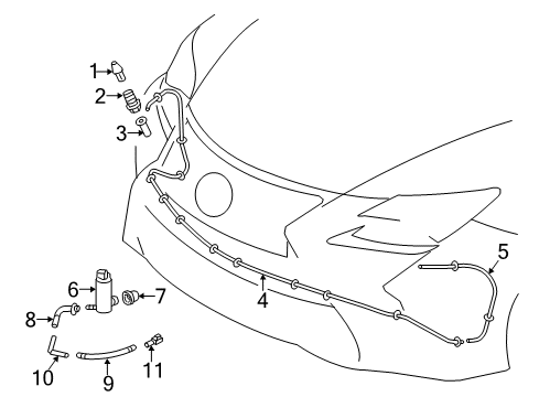 2019 Lexus RC300 Washer Components Hose, HEADLAMP Clean Diagram for 85275-24060