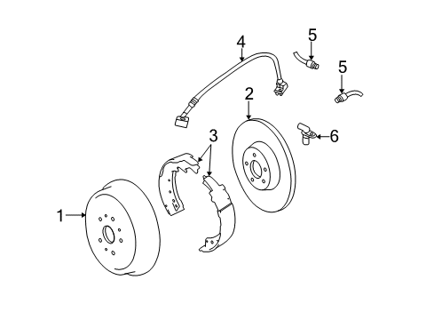 2002 Jeep Liberty Brake Components Plate-Brake Backing Diagram for 5066151AA