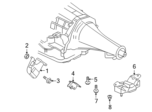 2005 Dodge Ram 1500 Engine & Trans Mounting Bracket-Engine Mount Diagram for 52110082AC