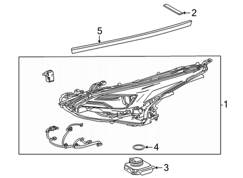 2022 Toyota Mirai Headlamp Components Headlamp Assembly Diagram for 81185-62080