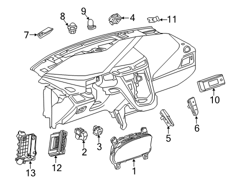 2015 Cadillac ELR Controls - Instruments & Gauges Hazard Switch Diagram for 23119627