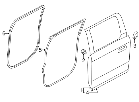 2022 Ford F-350 Super Duty Door & Components Door Weatherstrip Diagram for FL3Z-1625325-B