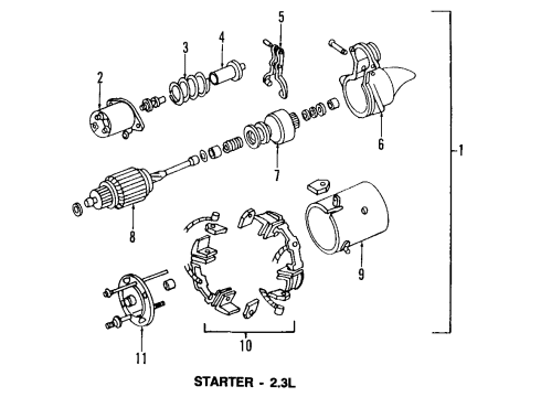 1995 Chevrolet Cavalier Starter Starter Diagram for 10465102