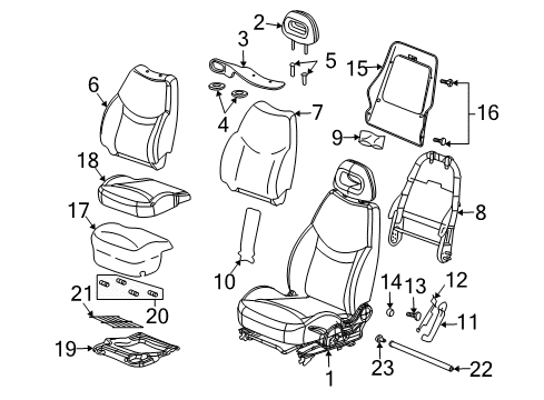 2004 Saturn Ion Front Seat Components Pad, Passenger Seat Cushion Diagram for 22719834