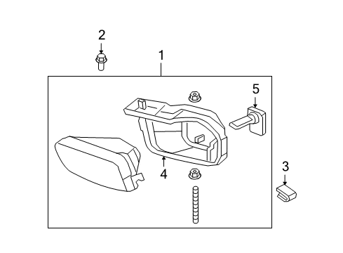 2003 Chevrolet Avalanche 2500 Fog Lamps Fog Lamp Assembly Diagram for 15190983