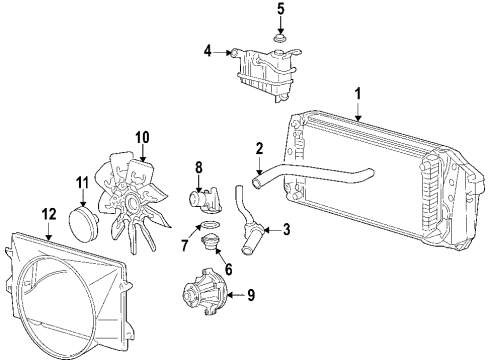 2008 Lincoln Navigator Cooling System, Radiator, Water Pump, Cooling Fan Radiator Diagram for 7L1Z-8005-B