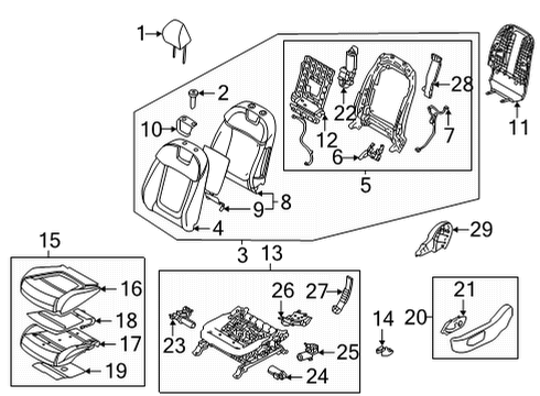2022 Hyundai Santa Cruz Driver Seat Components Screw-Tapping Diagram for 1249205103