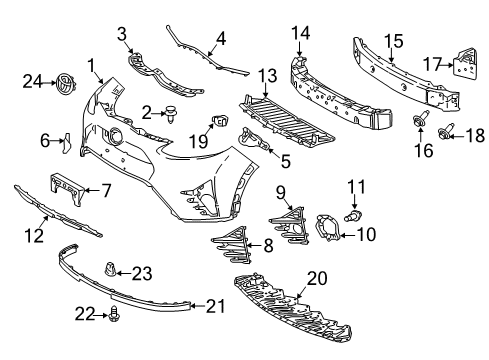 2018 Toyota Prius C Bumper & Components, Exterior Trim, Spoiler Bumper Cover Diagram for 52119-5A959