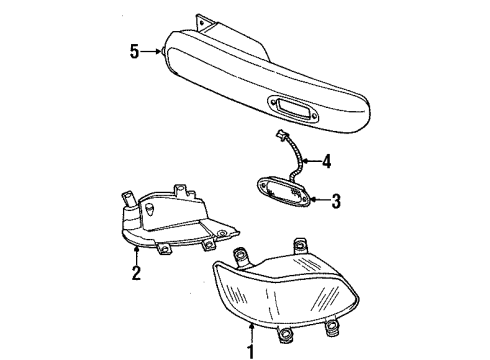 2000 Plymouth Prowler Tail Lamps, Backup Lamps, License Lamps Lamp-Tail Stop Turn Diagram for 4897365AB