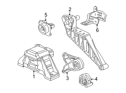 2003 Saturn Vue Engine & Trans Mounting Mount Asm, Trans Diagram for 22685803