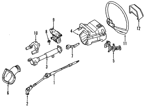 1984 Toyota Corolla Steering Column & Wheel, Steering Gear & Linkage Mainshaft Diagram for 45210-12260