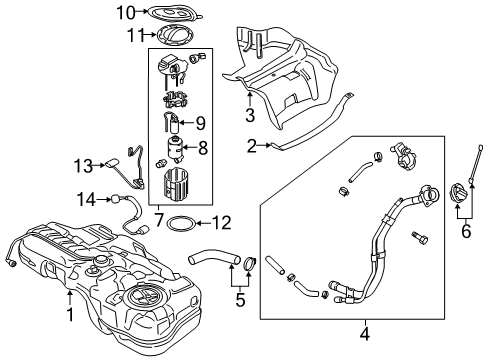 2018 Hyundai Kona Senders Tank Assembly-Fuel Diagram for 31150-J9500