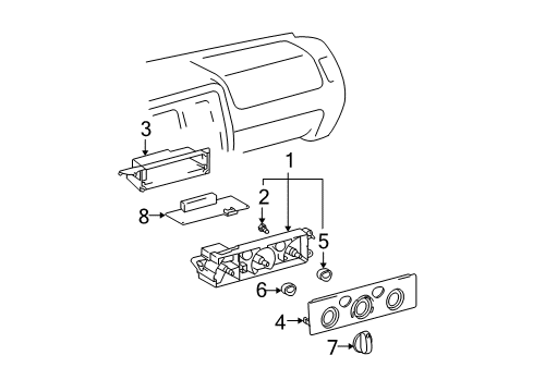 2004 Toyota Tacoma Cluster & Switches, Instrument Panel Knob Diagram for 55905-35310