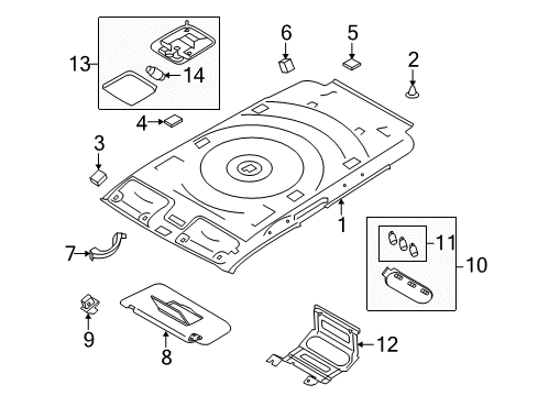 2009 Nissan Cube Interior Trim - Roof Bracket-Map Lamp Diagram for 26439-1FA0A