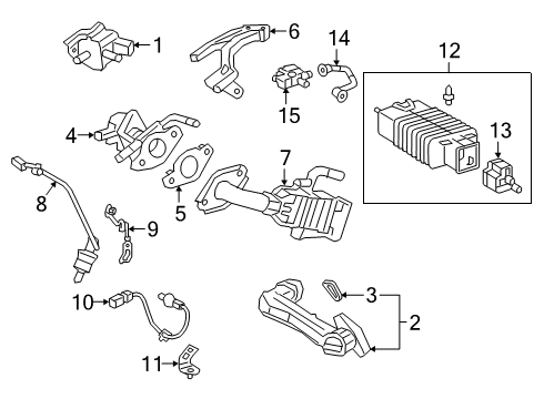 2020 Toyota Avalon EGR System Rear Oxygen Sensor Bracket Diagram for 82715-06P50