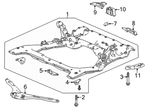 2022 Acura TLX Suspension Mounting - Front Bracket, Left Front Diagram for 50212-TGV-A02