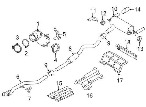 2017 BMW M2 Exhaust Components Thermal Protection, Luggage Compartment. Well Diagram for 51487277732