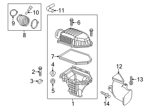 2013 Chrysler 300 Powertrain Control Clean Air Duct Diagram for 5038430AF