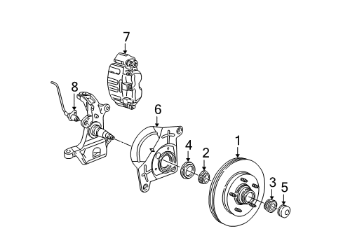 2000 Ford F-150 Front Brakes Brake Hose Diagram for XL3Z-2078-CB