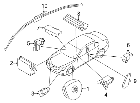 2012 BMW 750i Air Bag Components Central Sensor Diagram for 65779159313