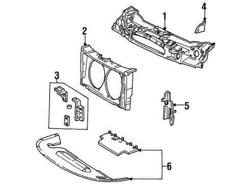 1997 Ford Taurus Radiator Support Air Deflector Diagram for F6DZ-8311-B