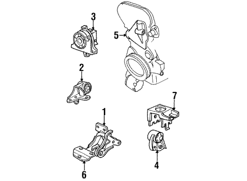 1999 Dodge Caravan Engine & Trans Mounting Bracket Engine Mount Right Ma Diagram for 4612914