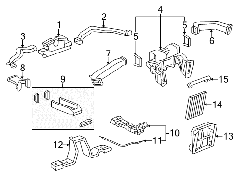 2014 Cadillac CTS Ducts Filter Cover Diagram for 19130428