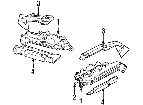 1997 Cadillac Catera Exhaust Manifold Shield, Exhaust Manifold Upper Heat (Cyl 1, 3, 5) Diagram for 90502881