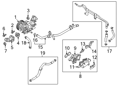 2018 Hyundai Ioniq Water Pump Bolt Diagram for 254562E000