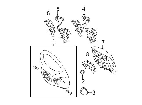 2008 Toyota Camry Steering Wheel & Trim Steering Damper Diagram for 45713-33180