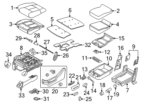 2011 Ford F-350 Super Duty Heated Seats Adjust Knob Diagram for 9L3Z-14711-AB