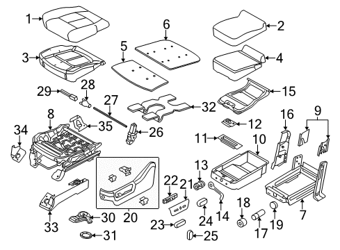 2011 Ford F-350 Super Duty Heated Seats Seat Frame Inner Cover Diagram for BC3Z-2861692-AB