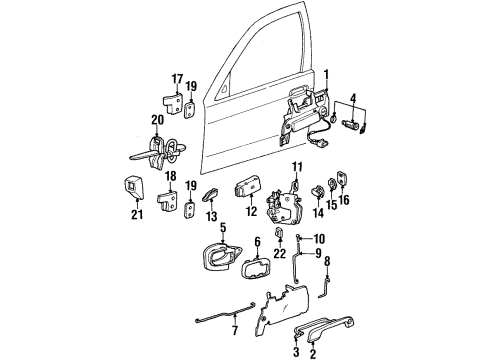 1997 BMW 318ti Rear Door Left Operating Rod Diagram for 51218146295