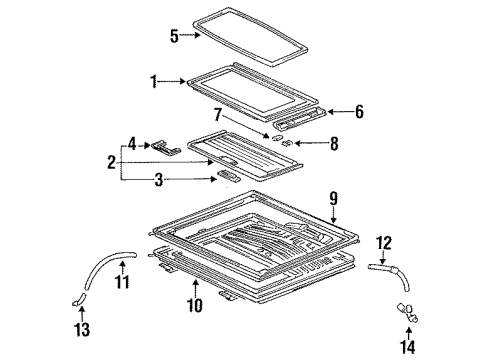 1992 Honda Accord Sunroof Handle, Sunshade *YR114L* (SMOOTH BEIGE) Diagram for 83212-SM4-000ZD