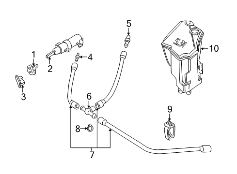 2002 BMW M3 Headlamp Washers/Wipers Distribution Piece Diagram for 61678377457