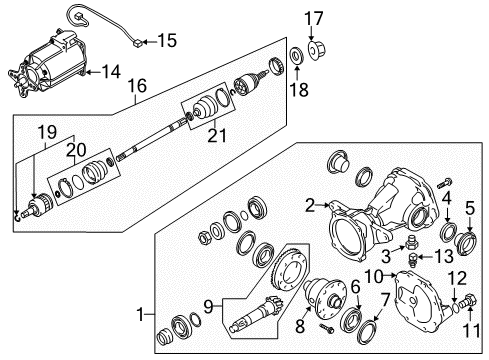 2012 Hyundai Tucson Axle & Differential - Rear Carrier Assembly-Differential Diagram for 53000-3B600