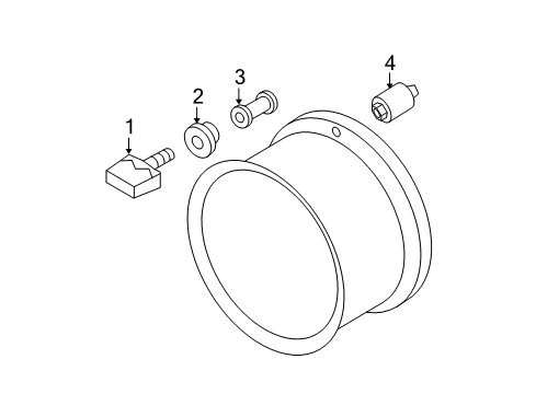 2007 Nissan Xterra Tire Pressure Monitoring Nut Diagram for 40780-CK000