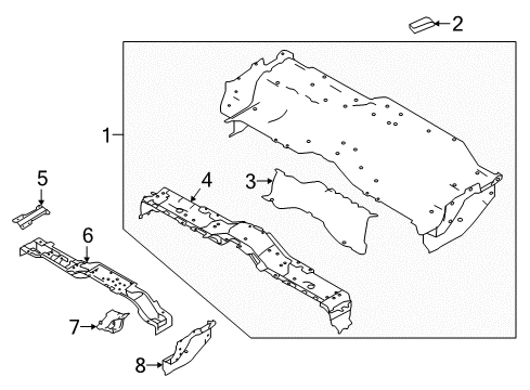 2017 Nissan Titan XD Cab - Floor Floor Assy-Rear Diagram for 74500-EZ00A