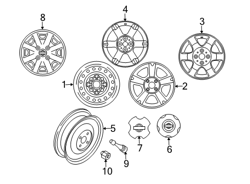 2004 Nissan Sentra Wheels Spare Tire Wheel Assembly Diagram for 40300-1E477