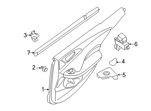 2017 Nissan Maxima Rear Door Switch Assy-Power Window, Assist Diagram for 25411-4RA1A