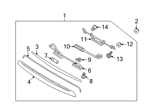 2009 Hyundai Elantra License Lamps Lamp Assembly-License Plate Diagram for 92501-2L100