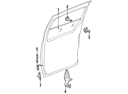 1997 Plymouth Voyager Side Loading Door - Glass & Hardware Hinge-Sliding Door Body Side Diagram for 4675648AB