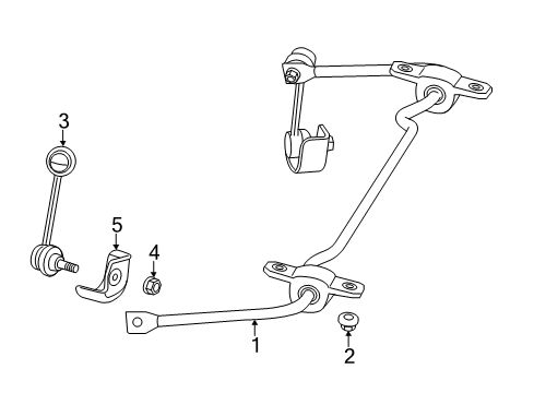 2013 Dodge Dart Stabilizer Bar & Components - Rear Shield-STABILIZER Bar Link Diagram for 5168575AC