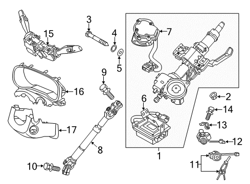 2018 Kia Sportage Ignition Lock Body & Switch Assembly-Steering & IGNTION Diagram for 81910-D3110