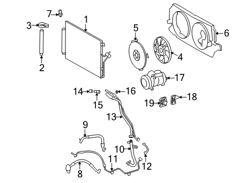 2007 Dodge Sprinter 2500 A/C Condenser, Compressor & Lines Cap-A/C Charge Valve Diagram for 5134029AA