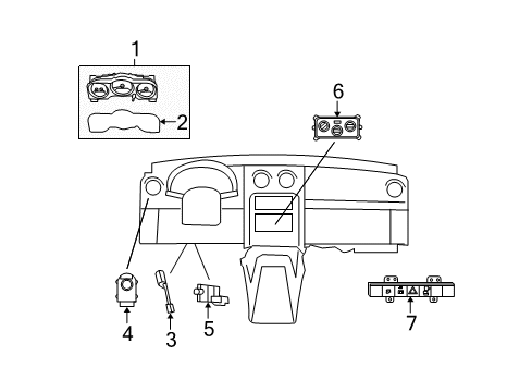 2010 Jeep Liberty Switches Cluster-Instrument Panel Diagram for 5172861AF